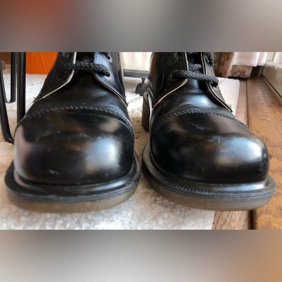 Dr. Martens Black Cap Toe Leather Shoes - Picture 7 of 8